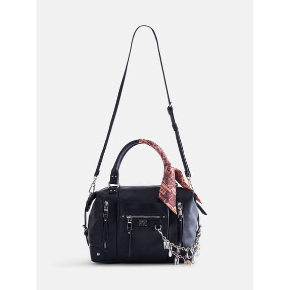 Madden NYC Women's Medium Satchel Handbag, Black