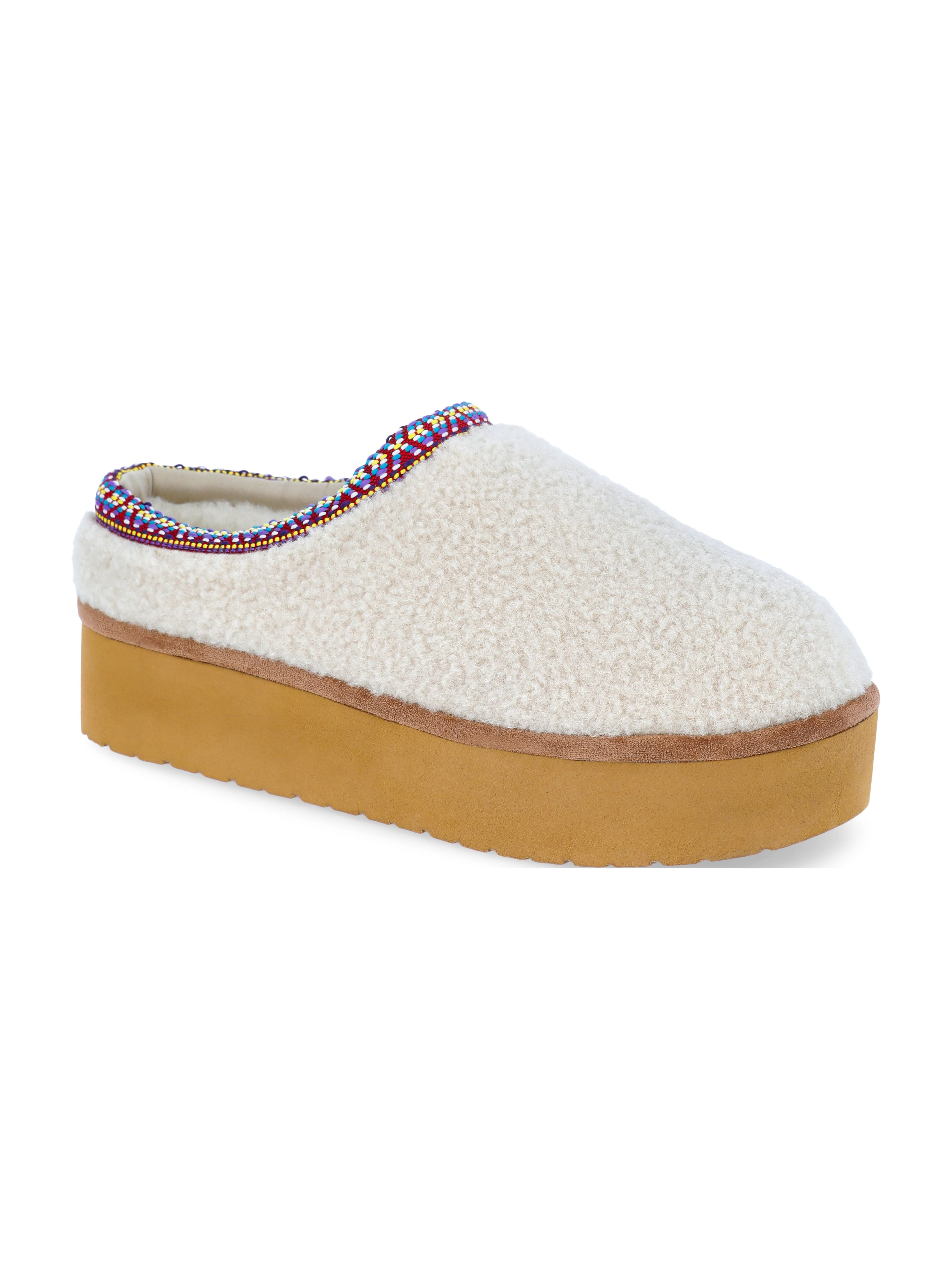 Madden NYC Women's Platform Faux Fur Lined Slip On Mules