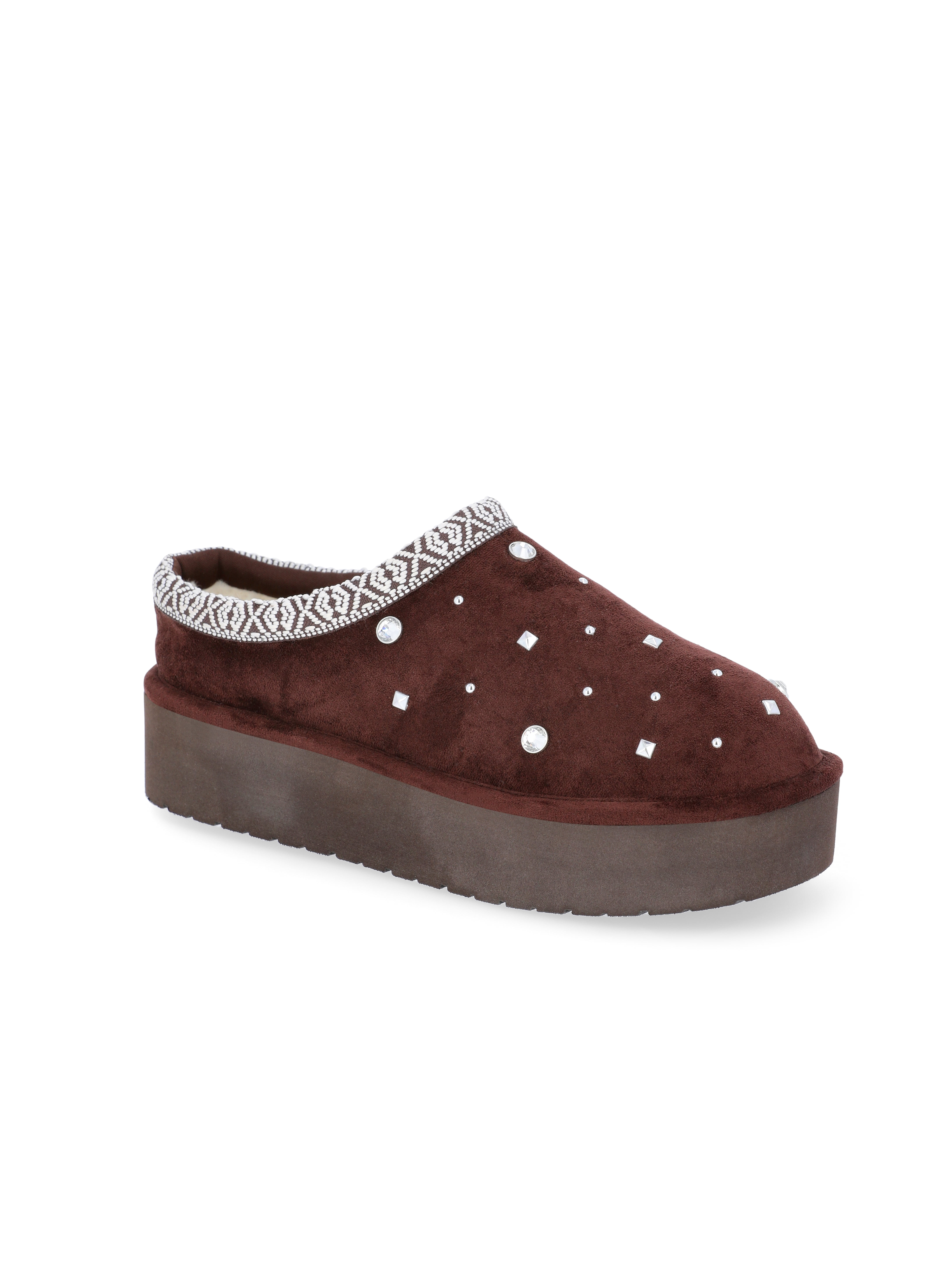 Madden NYC Women's Platform Faux Fur Lined Slip On Mules