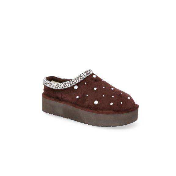 Madden NYC Women's Platform Faux Fur Lined Slip On Mules