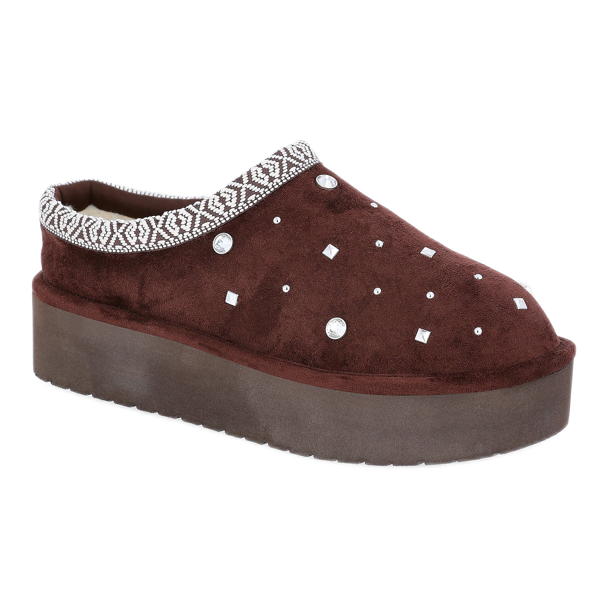Madden NYC Women's Platform Faux Fur Lined Slip On Mules