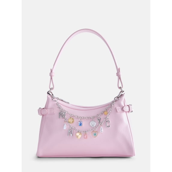 Madden NYC Women’s Shoulder Bag with Charm, Pink