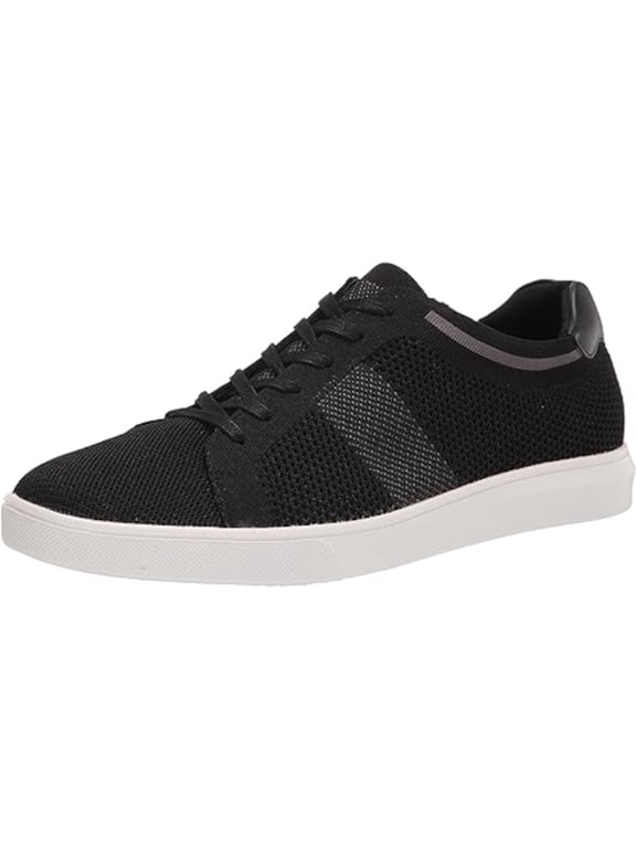 Womens Black Mixed Knit Stretch Breathable Padded M-bathon Almond Toe Wedge Lace-Up Sneakers Shoes 9.5 M