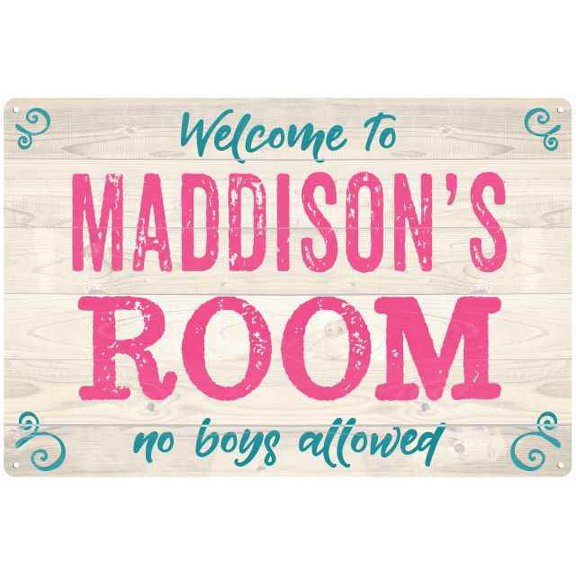 MADDISON'S Room Kids Bedroom Sign Gift 8x12 Metal Sign 108120089357