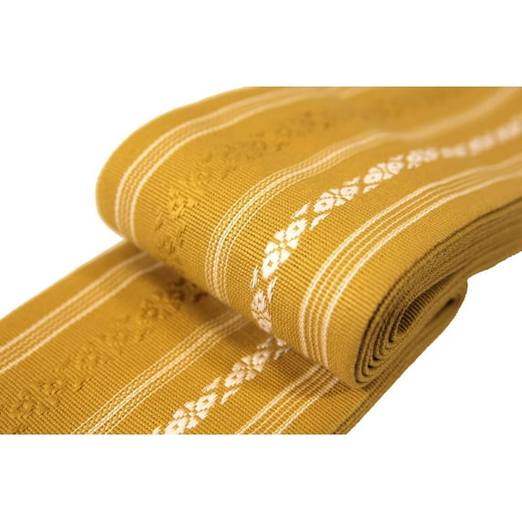 MADE IN JAPAN Deluxe Kaku Obi (Karashi - Mustard Yellow) - Samurai Kimono Belt