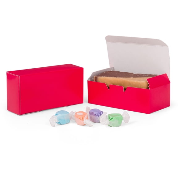 MADE IN USA-50 Boxes - Fillable (empty) 1/2 lb. Red Candy & Fudge Boxes