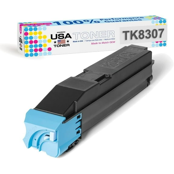 MADE IN USA TONER Compatible Replacement for Kyocera 3050ci, 3051ci, 3550ci, 3551ci TK-8307, Copystar TK-8309 Cyan