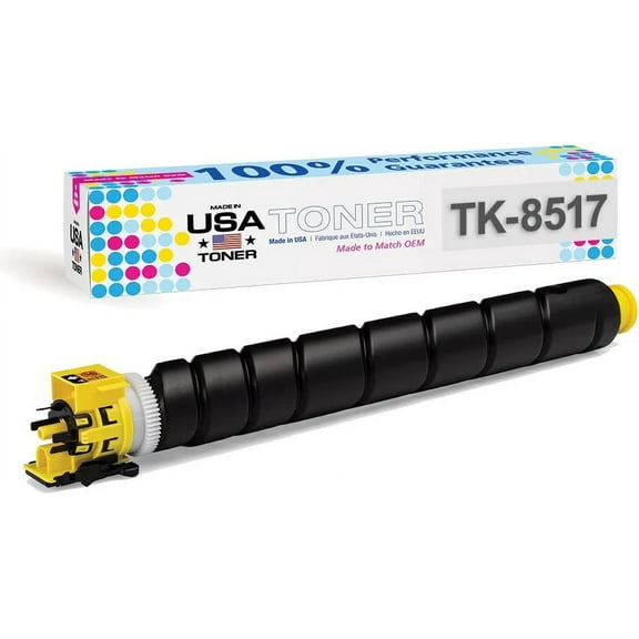 MADE IN USA TONER Compatible Replacement for Kyocera 5052ci, 6052ci, 5053ci, 6053ci, TK-8517Y, Copystar TK-8519Y Yellow, 1 Cartridge