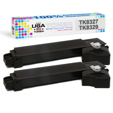 MADE IN USA TONER Compatible Replacement for Kyocera TASKalfa 2551ci, Copystar CS2551ci, TK-8327, Copystar TK-8329 Black,2pk