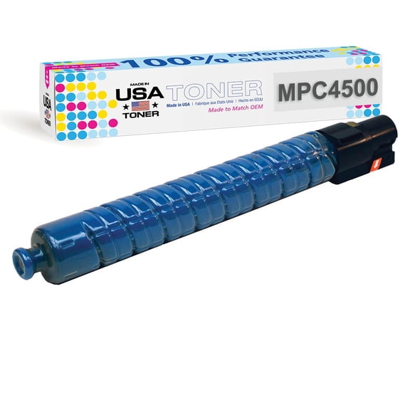 MADE IN USA TONER Compatible Replacement for Ricoh Aficio MP C3500, MP C4500, 841345, 888607 Cyan