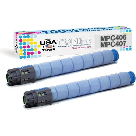 MADE IN USA Toner for Ricoh MP C306, C307, C406, C407 Cyan