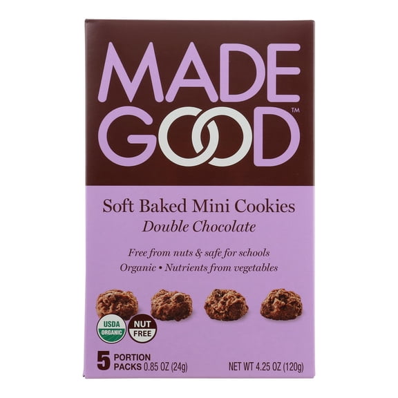 MADEGOOD - Nut - Free Soft Baked Mini Cookies with Double Chocolate - 4.25 OZ, Case of 6