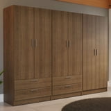 Key Drawer Unit MADESA 6 Doors 4 Drawers Wardrobe Set Armoire Closet Bedroom Storage ...