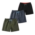 thumbnail image 1 of MADHERO 3 Pack Mens Swim Trunks with Mesh Lining Quick Dry Swim Shorts Bathing Suit Swimswear Black/ Grey/ Army Green Size XL, 1 of 5