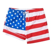 MADHERO Boys 2 in 1 Swim Trunks with Liner Funny Printed Swim Shorts for Kids American Flag 14