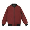 thumbnail image 1 of MADHERO Boys Bomber Jacket Flight Jacket Purplish Red size 8, 1 of 6