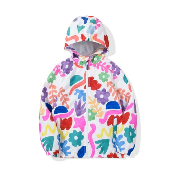 MADHERO Boys Girls Lightweight Rain Jackets Long Sleeve Windbreaker for Kids