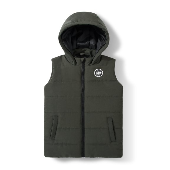 MADHERO Boys Girls Sleeveless Puffer Vest Lightweight Padded Jacket Quilted Hooded Outwear Zipper Waistcoat