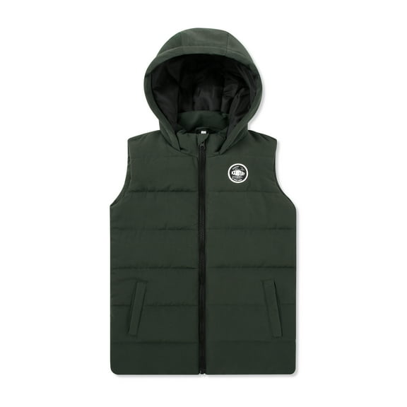MADHERO Boys Girls Sleeveless Puffer Vest Lightweight Padded Jacket Quilted Hooded Outwear Zipper Waistcoat