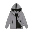 thumbnail image 1 of MADHERO Boys Rain Jackets Lightweight Long Sleeve Windbreaker Dark Grey 152/158, 1 of 6