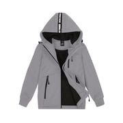 MADHERO Boys Rain Jackets Lightweight Long Sleeve Windbreaker Dark Grey 176