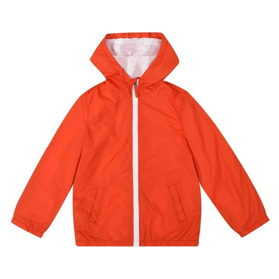 MADHERO Boys Girls Rain Jacket Lightweight Long Sleeve Windbreaker Orange 10