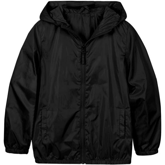 MADHERO Boys Rain Jackets Lighweight Long Sleeve Black Raincoat Boys Size 10