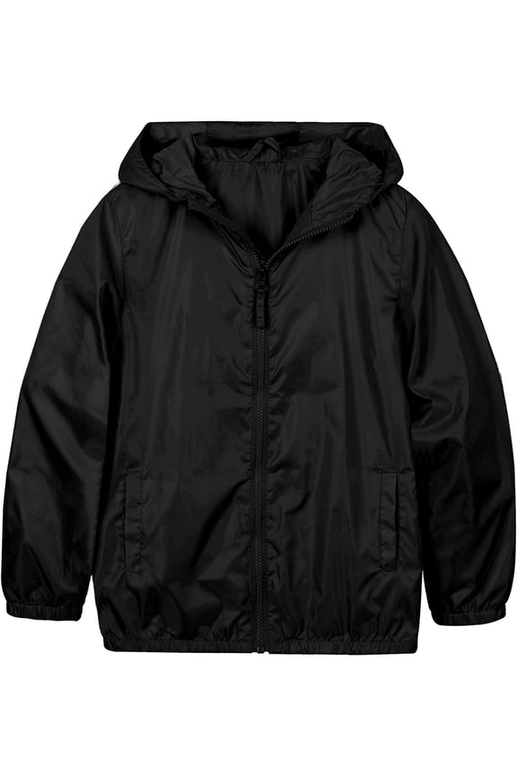 Boys Rain Jackets Rain Jacket Boy Lighweight Long Sleeve Black Size 6