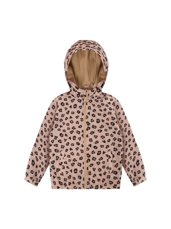Girls Rain Jackets Lightweight Waterproof Hooded Printed Raincoats Windbreakers for Kids