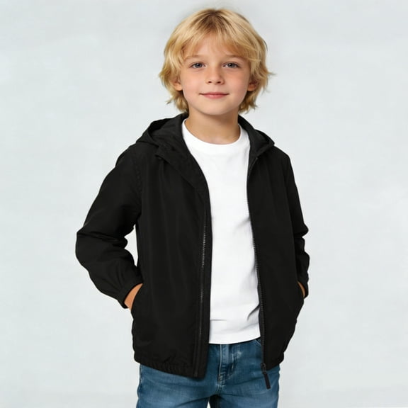 MADHERO Lightweight Long Sleeve Rain Coat Windbreaker Jacket (Little Boys), Size 12