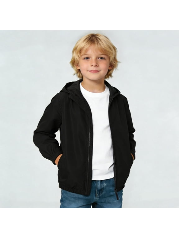 Lightweight Long Sleeve Rain Coat Windbreaker Jacket (Little Boys), Size 12