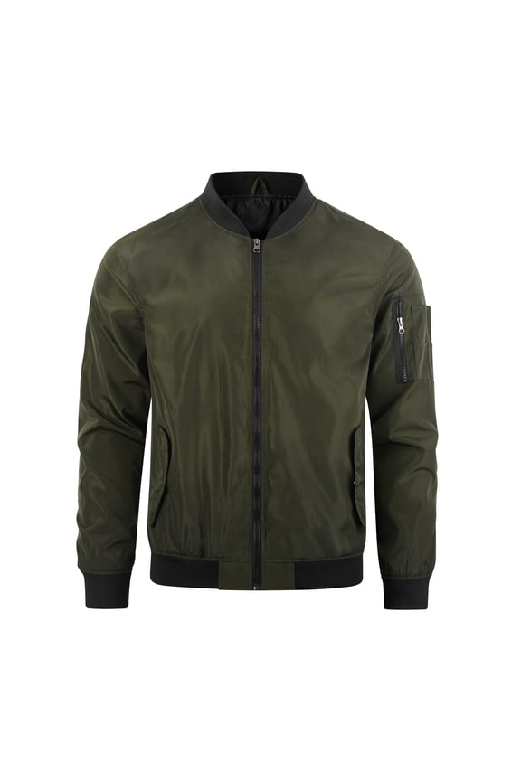 Men's Lightweight Bomber Jacket Classic Zip Up Baseball Flight Jacket Casual Windbreaker Outerwear with Arm Pocket