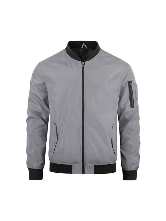 Men's Lightweight Bomber Jacket Classic Zip Up Baseball Flight Jacket Casual Windbreaker Outerwear with Arm Pocket
