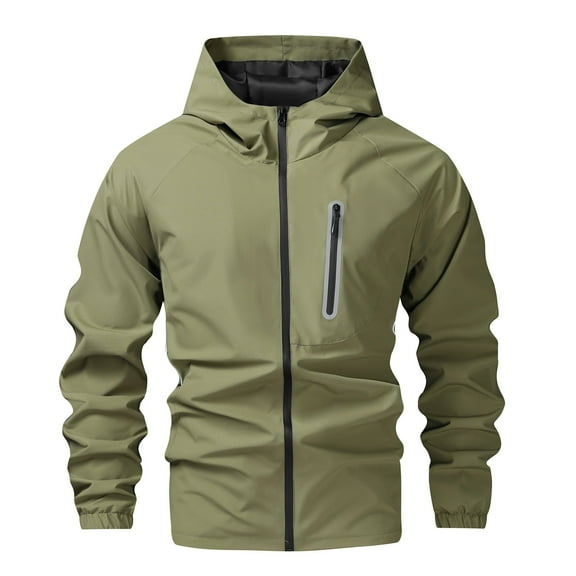 MADHERO Men's Lightweight Lined Hooded Waterproof Rain Jacket Windbreake jacket