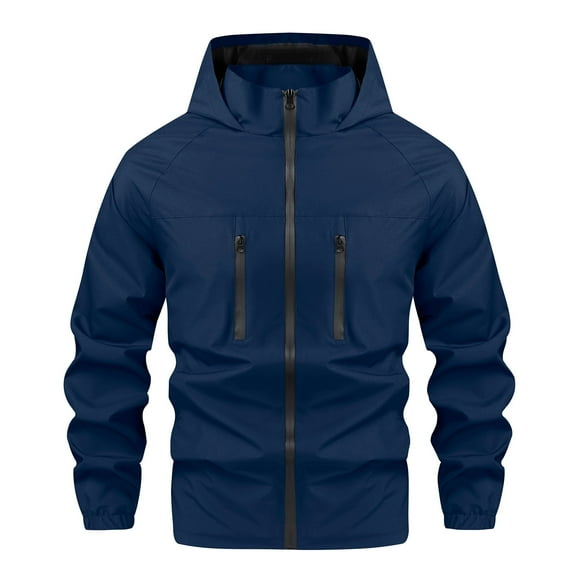 MADHERO Men's Lightweight Lined Hooded Waterproof Rain Jacket Windbreake jacket