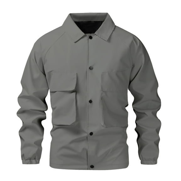 MADHERO Men's Lightweight Long Sleeve Waterproof Rain Jacket Windbreake Jacket Botton Jacket