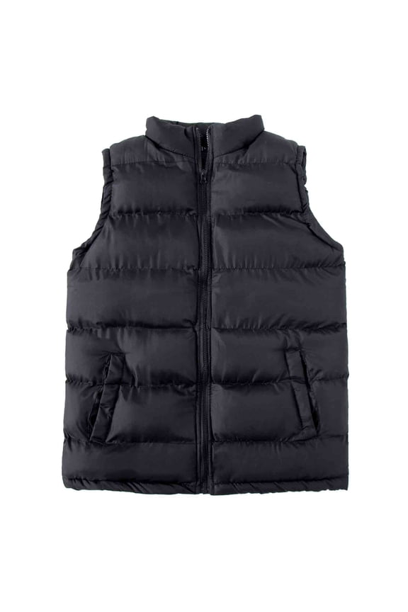 Men's Lightweight Winter Warm Puffer Vest Outdoor Sleeveless Jacket Black Size 2XL
