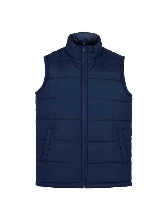 Men's Lightweight Winter Warm Puffer Vest Outdoor Sleeveless Jacket Navy Blue Size S