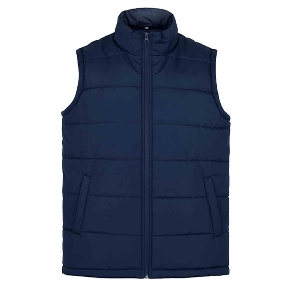 MADHERO Men's Lightweight Winter Warm Puffer Vest Outdoor Sleeveless Jacket Navy Blue Size XL