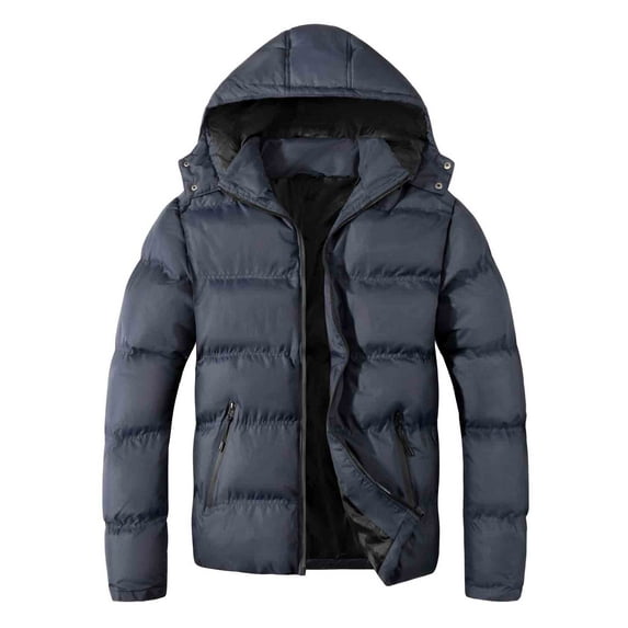 MADHERO Men's Puffer Jacket Water-Resistant Insulated Down Alternative Outerwear Coats Charcoal Grey Size M