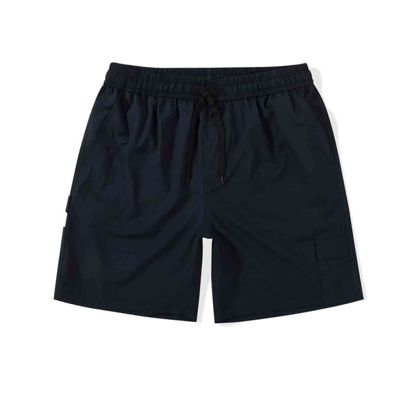 MADHERO Men's Swim Trunks Lightweight Casual Beach Shorts Classic Drawstring Shorts Navy Blue Size M
