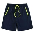 thumbnail image 1 of MADHERO Men's Swim Trunks Quick Dry Bathing Suits Swimwear with Zipper Pockets and Mesh Lining Navy Blue/Fluorescent Yellow Size L, 1 of 6
