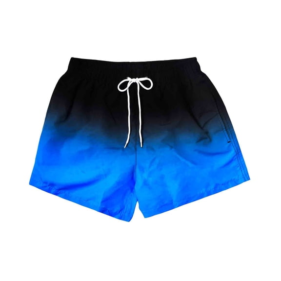 MADHERO Men's Swim Trunks with Mesh Liner Quick Dry Beach Shorts Surfing Bathing Suits Black Blue Size 2XL