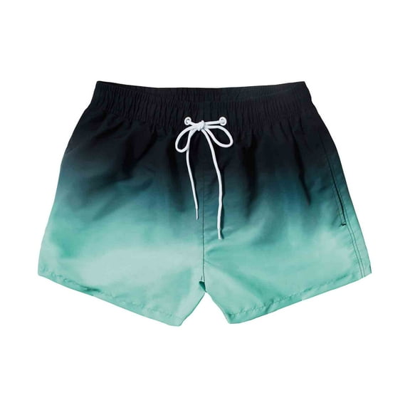 MADHERO Men's Swim Trunks with Mesh Liner Quick Dry Beach Shorts Surfing Bathing Suits Black Green Size L