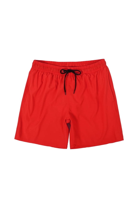 Men's Swim Trunks with Mesh Liner Quick Dry Swimwear Bathing Suit Red Size m