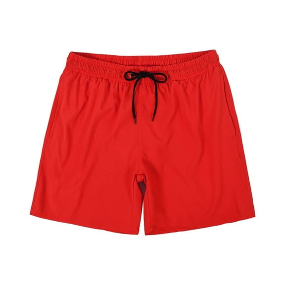 MADHERO Men's Swim Trunks with Mesh Liner Quick Dry Swimwear Bathing Suit Red Size XL