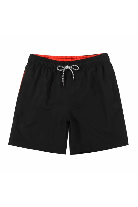 Men's Swim Trunks with Mesh Lining Quick Dry Shorts Bathing Suit Swimwear Black Size S