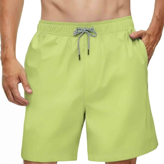 MADHERO Men's Swim Trunks with Mesh Lining Quick Dry Shorts Bathing Suit Swimwear Green Size 2XL