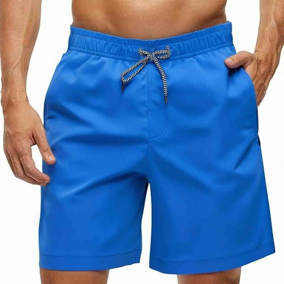 MADHERO Men's Swim Trunks with Mesh Lining Quick Dry Shorts Bathing Suit Swimwear Sapphire Blue Size 2XL