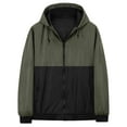 thumbnail image 1 of MADHERO Men's Windbreaker Jacket With Hooded Lightweight Packable Jacket Army Green/Black Size XL, 1 of 6